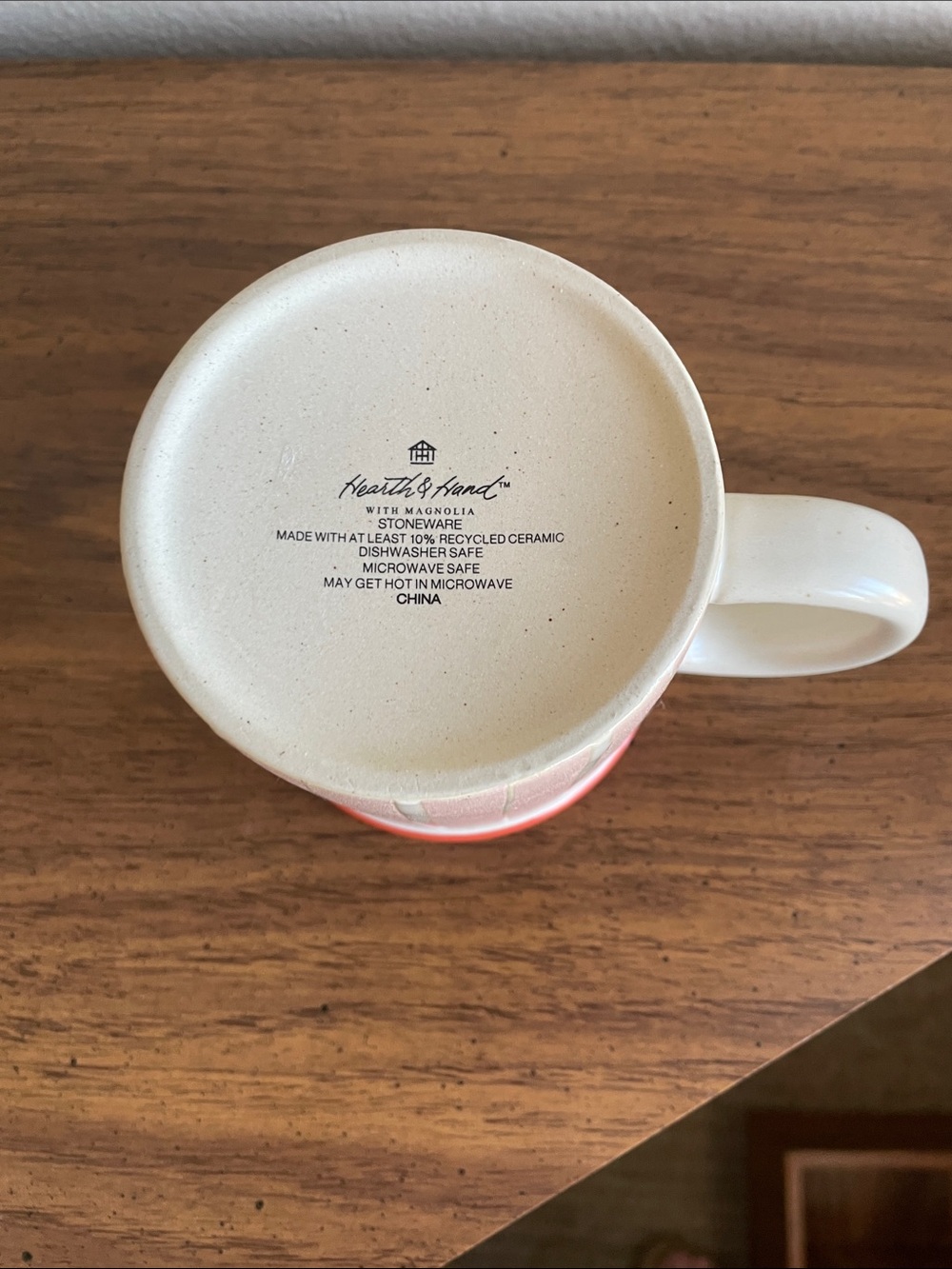 Hearth & Hand Cream and Red Stoneware Coffee Mug with Handle